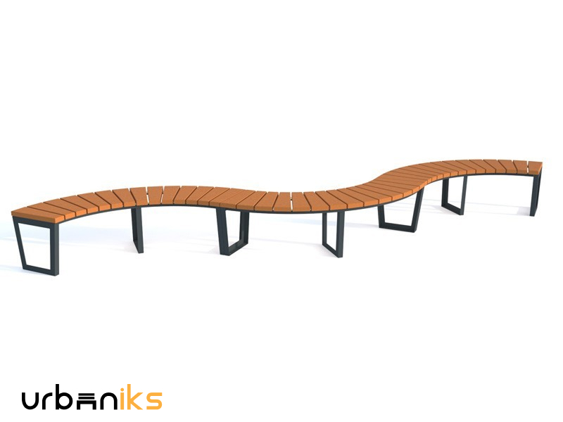 Ovalna modularna klop brez naslona 3x - Robin