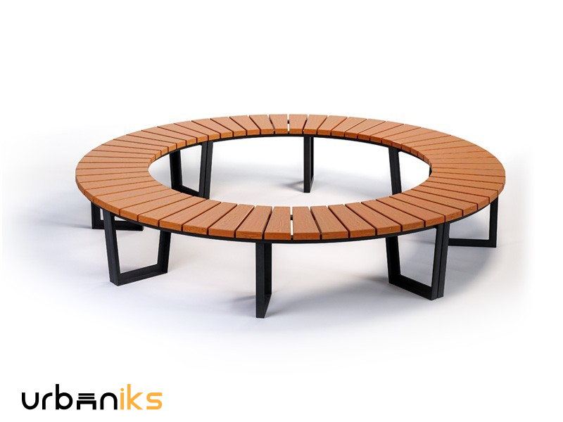 Ovalna modularna klop brez naslona 4x - Robin