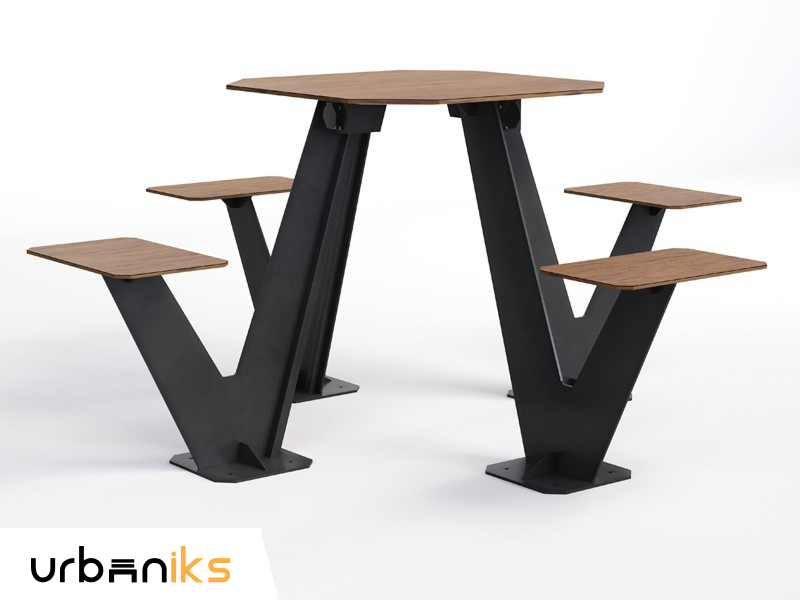 Univerzalna miza s štirimi stoli z vtičnimi moduli 230V - Liam