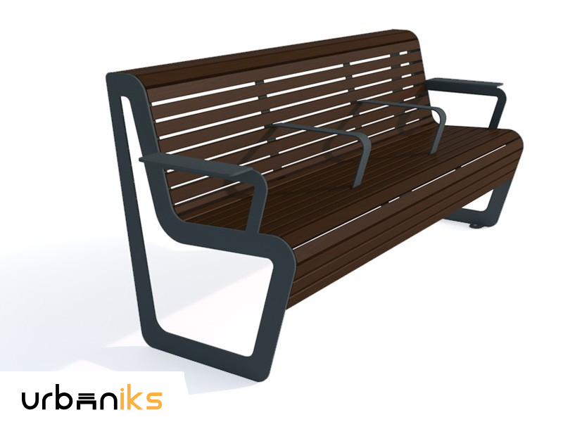 Klop z naslonom in več nasloni za roke - Talia