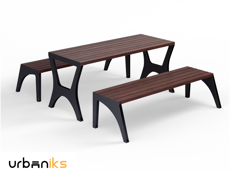 Komplet miza in klopi brez naslona - Alea